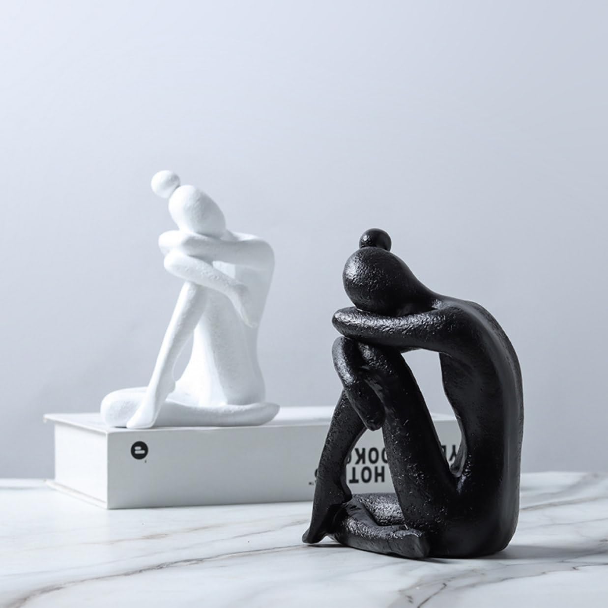 Amazon.co.jp: JAnjiaLxY 置物 オブジェ 座る人 人体 彫像 かわいい